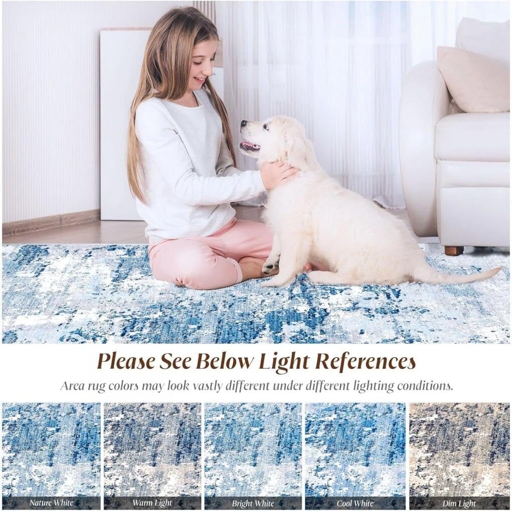 Minimalist Mid Century Modern Rug 2x3 Yellow Irregular Geometric Pattern Abstract Art Area Rug for Living Room Bedroom Non Slip Washable Carpet Boho Aesthetics Home Office Guestroom Easy Clean Mats